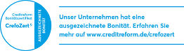 Awarded the CrefoZert Creditworthiness Certificate