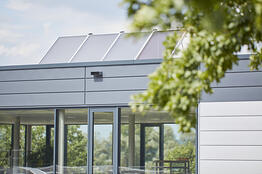 Photovoltaic system on the roof of the company