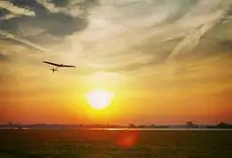 Model glider in the sky